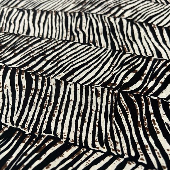 Notations MEDIUM Zebra Print Paint Splatter Stripe Detail Keyhole Back Blouse - Picture 8 of 13